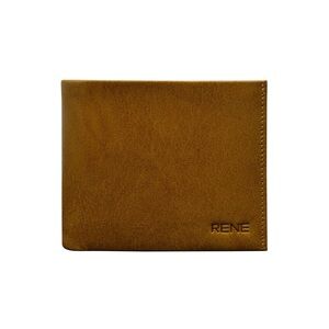New! Genuine Leather Tan Brown Men’s Bi-fold Wallet Rene Men’s Accessories